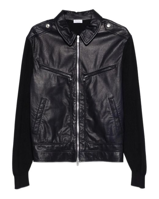 Chaqueta Con Cremallera Brunello Cucinelli de hombre de color Black