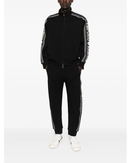 Emporio Armani Black Logo-Detail Track Pants for men