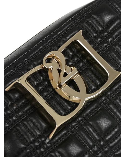 DSquared² Black Quilted Logo-Buckle Crossbody Bag