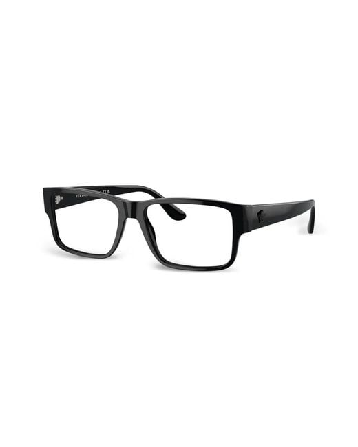 Versace Brown Logo-Stamp Rectangle-Frame Glasses for men