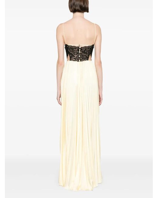 Self-Portrait White Satin Lace Maxi Dress