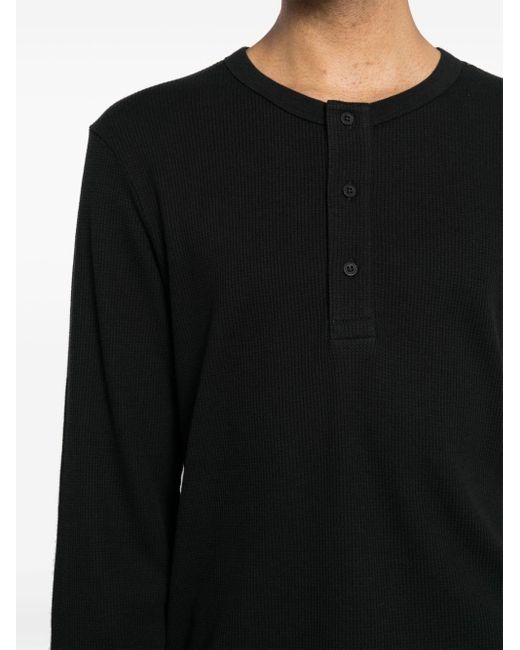 Sunspel T-Shirt mit Waffeloptik in Black für Herren