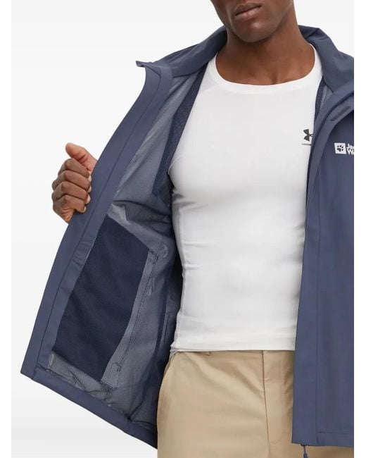 Jack Wolfskin Blue Trailtime Hooded Zip-Fastening Performance Jacket for men