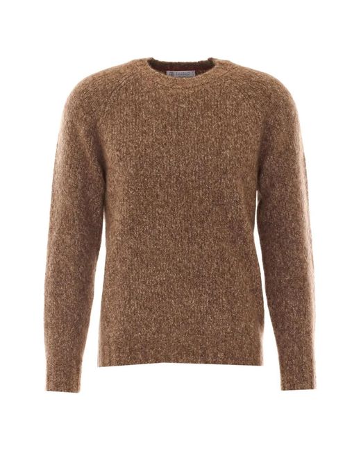 Brunello Cucinelli Brown Crew-Neck Sweater for men