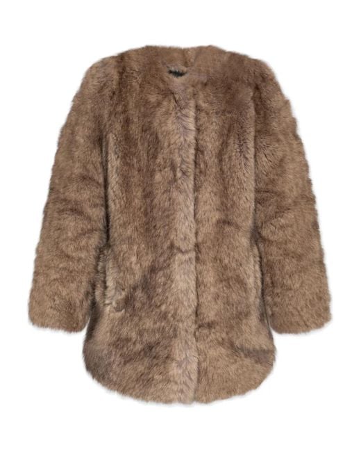 Stand Studio Brown Round-Neck Jacket