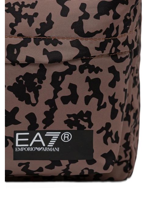 EA7 Brown Rucksack Mit Print