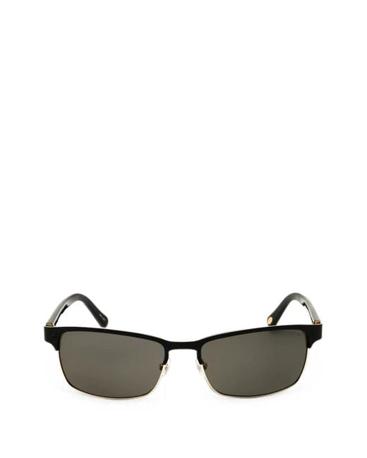 Fossil Black Rectangle-Frame Sunglasses for men