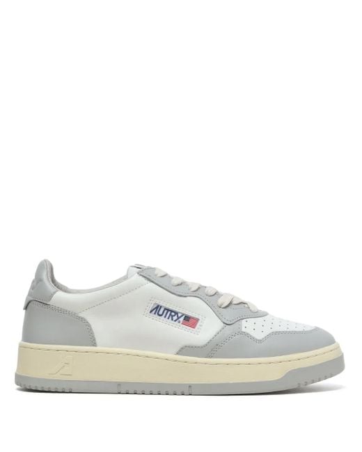 Autry White Medalist Two-Tone Sneakers