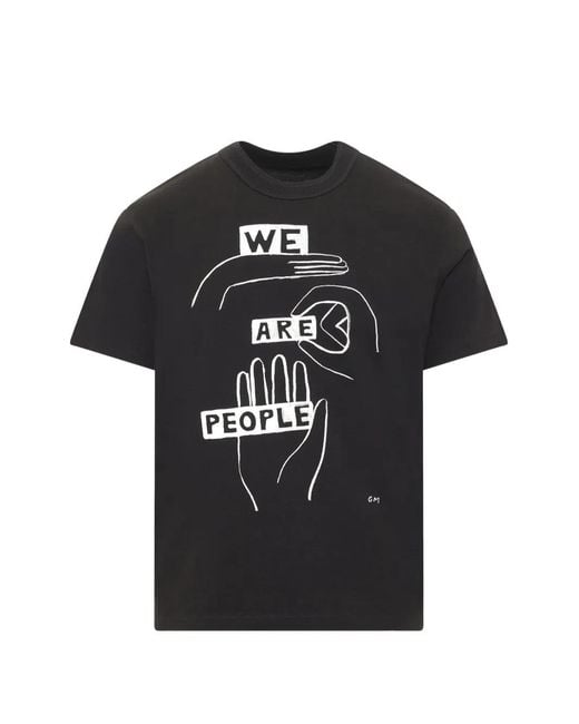 Sacai Black X Geoff Mcfetridge Graphic-Print T-Shirt for men