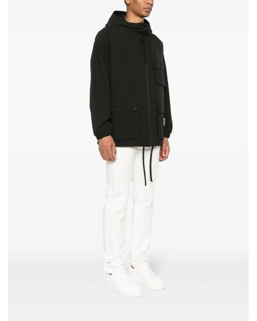 HUGO Black Ripstop Hooded Cargo Jacket for men