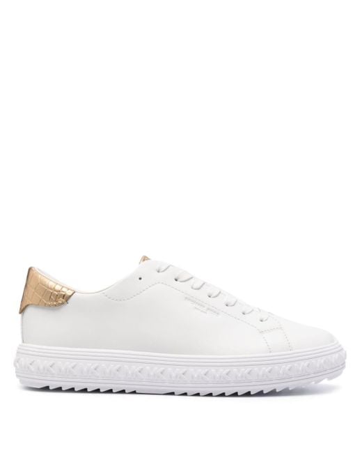 MICHAEL Michael Kors White Grove Leather Sneakers