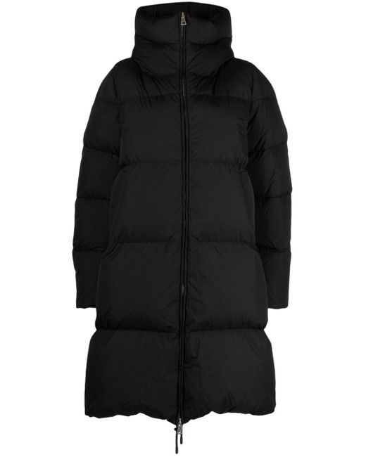 Sportmax Black Hooded Waterproof Down-filled Coat