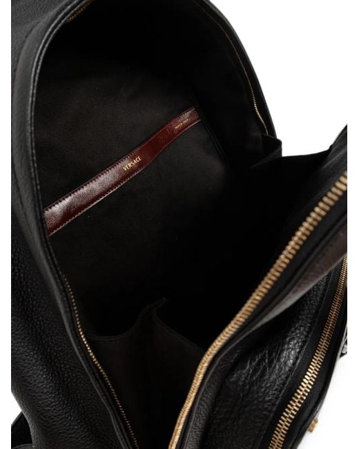 Versace Black Lou Leather Backpack for men
