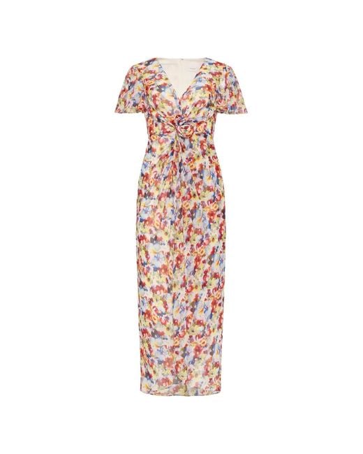 Cinq À Sept White Floral V-Neck Dress