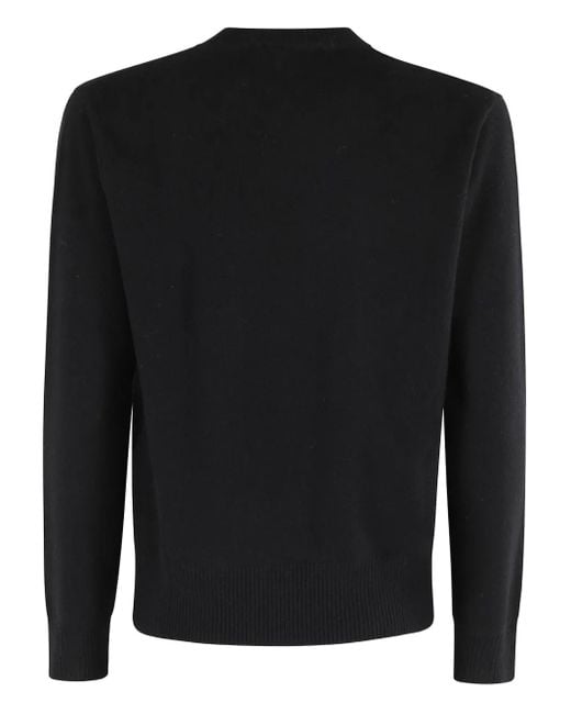 Seventy Black Round-Neck Ribbed Sweater