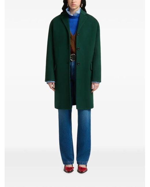 Marni Green Single-Breasted Coat