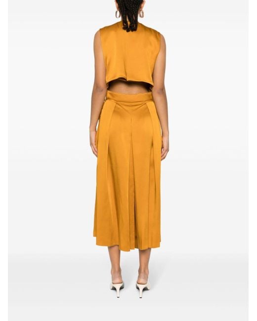 Vestido estilo gabardina a capas Victoria Beckham de color Orange