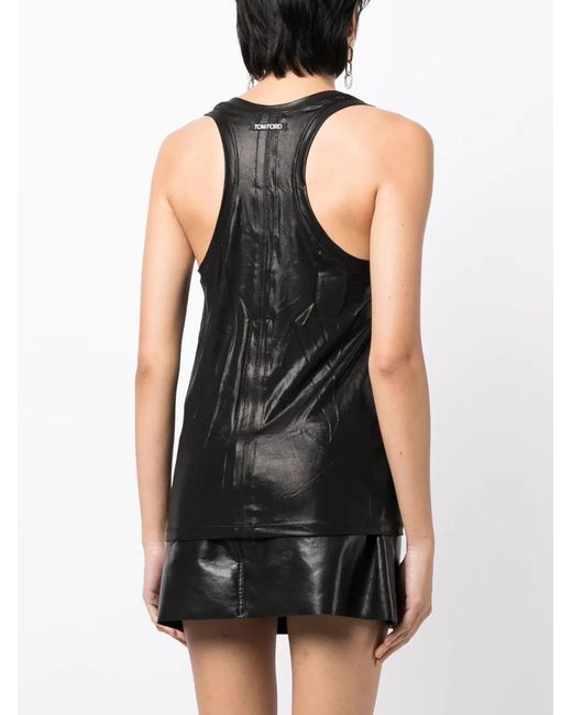 Tom Ford Black Laminated Tank Top