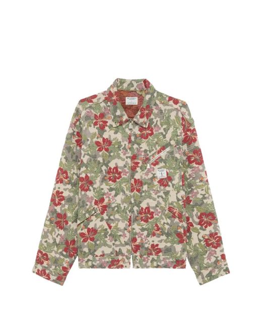 Roy Rogers Green Floral-Jacquard Work Jacket for men
