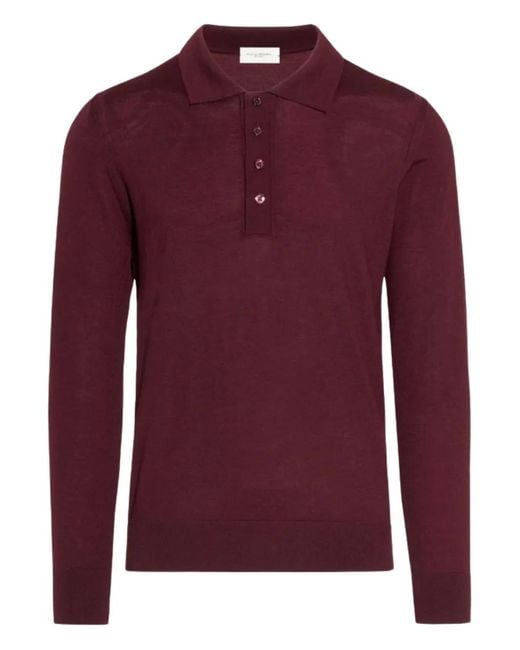 Paolo Pecora Gestricktes Poloshirt in Red für Herren