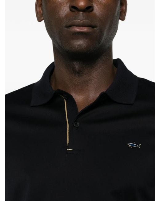 Paul & Shark Black Long-Sleeve Polo Shirt for men