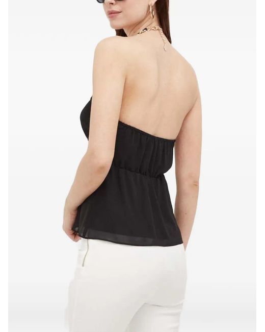 Morgan Black Chain-Link Halterneck Top