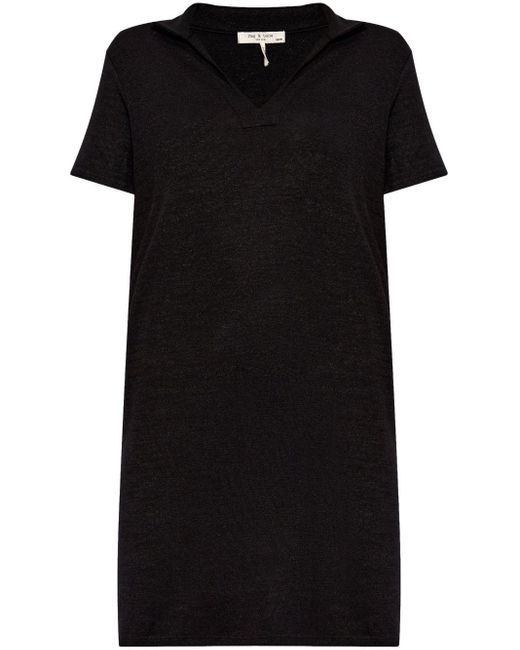 Rag & Bone Black V-neck Short-sleeved Dress