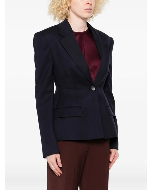 Stella McCartney Blue Single-Button Tailored Blazer