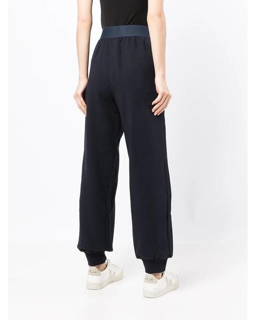 Alberta Ferretti Blue Logo Waistband Track Pants