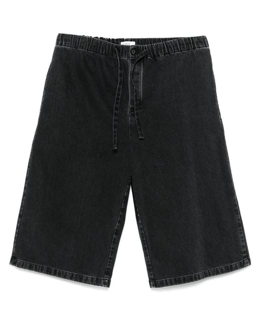 Rier Black Denim Shorts for men
