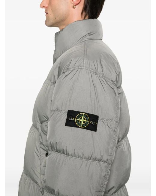 Stone Island Wattierte Jacke mit Stehkragen in Gray für Herren