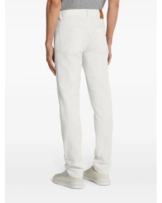 Zegna White Roccia Rinse-Washed Jeans for men