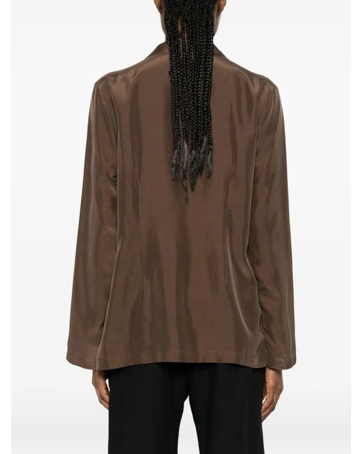 P.A.R.O.S.H. Brown Saxon Button Patch-Pocket Blazer