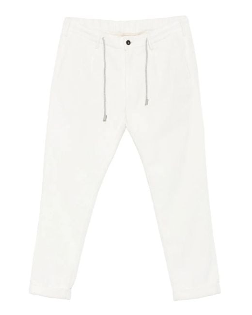 Eleventy White Drawstring Trousers for men
