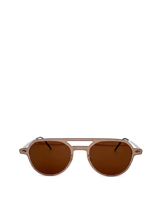 Lindberg Brown Pilot-Frame Sunglasses