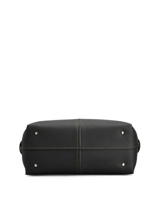 Tod's Black Grained Leather Tote Bag