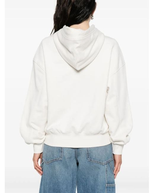 Calvin Klein White Hoodie mit Logo-Stickerei