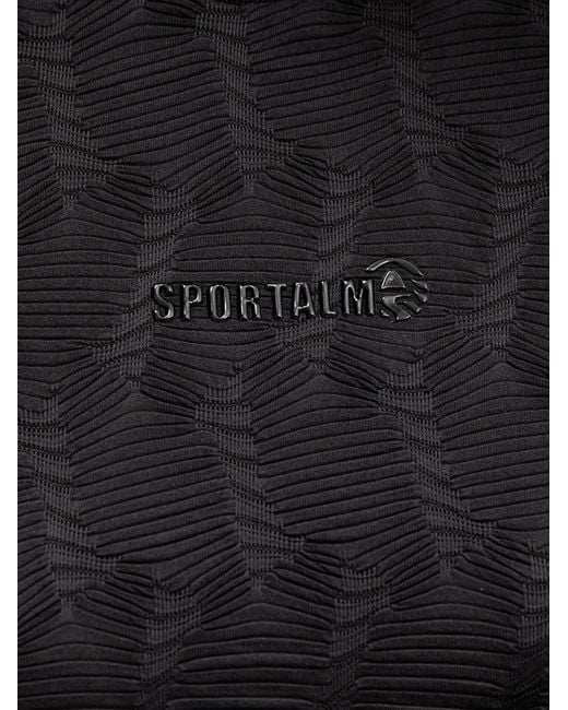 Sportalm Black Textured Logo-Plaque T-Shirt
