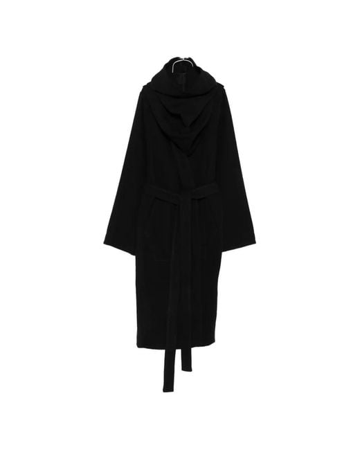Rick Owens Black Belted Oversized Coat