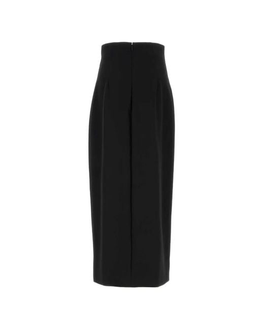 The Row Black Iphora Slit Mid Skirt