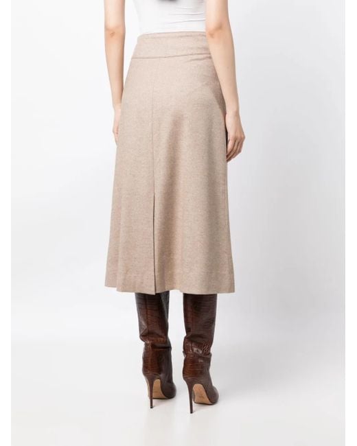 Rejina Pyo Natural Boone Wool-Blend Midi Skirt