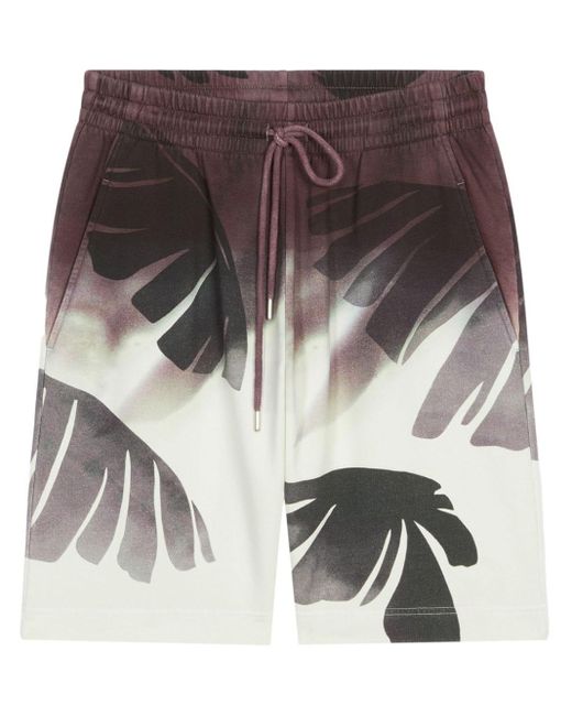 Pantalones cortos de deporte con palmeras estampadas Dries Van Noten de hombre de color Brown