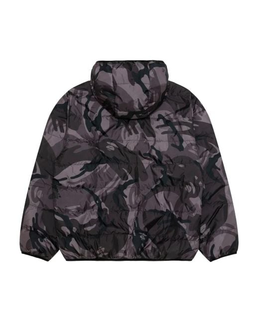 Aape By A Bathing Ape Black Logo-Patch Hooded Jacket for men