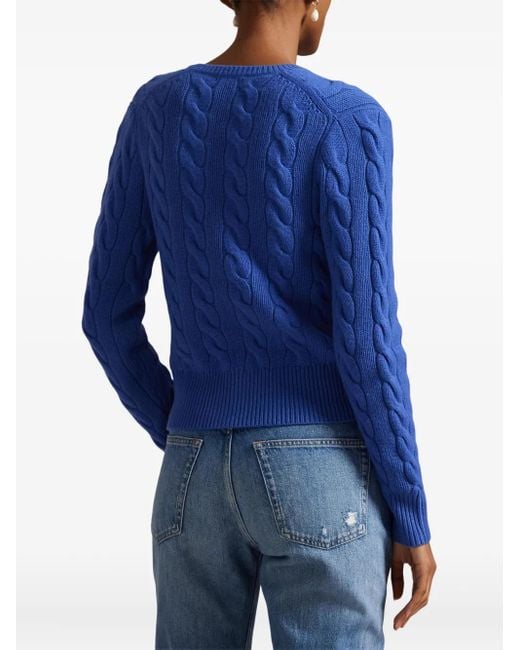 Polo Ralph Lauren Blue Cable-Knit Cardigan