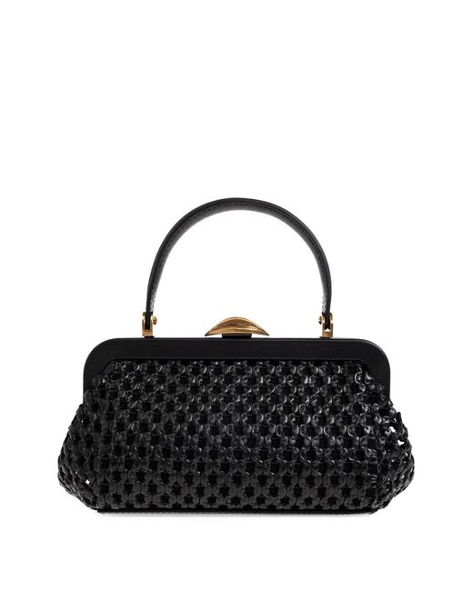 Cult Gaia Black Mini Zuma Woven Tote Bag