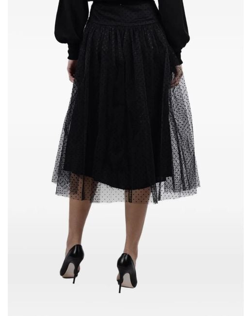 Zimmermann Black Polka-Dot Midi Skirt