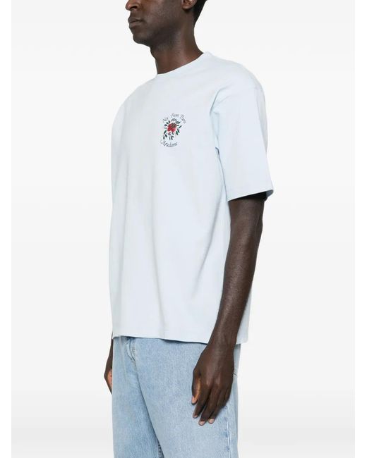 Drole de Monsieur White Slogan-Print T-Shirt for men