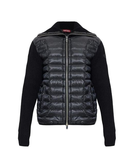 DIESEL Black Insulated Jacket W-Sayer for men