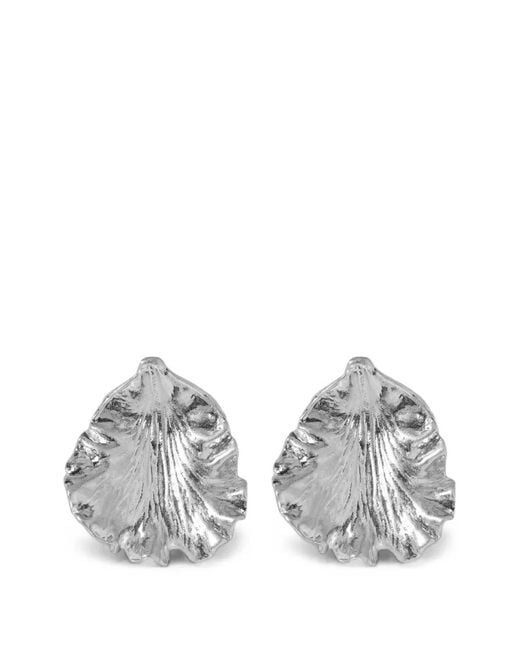 Cult Gaia White Irisi Leaf Earrings