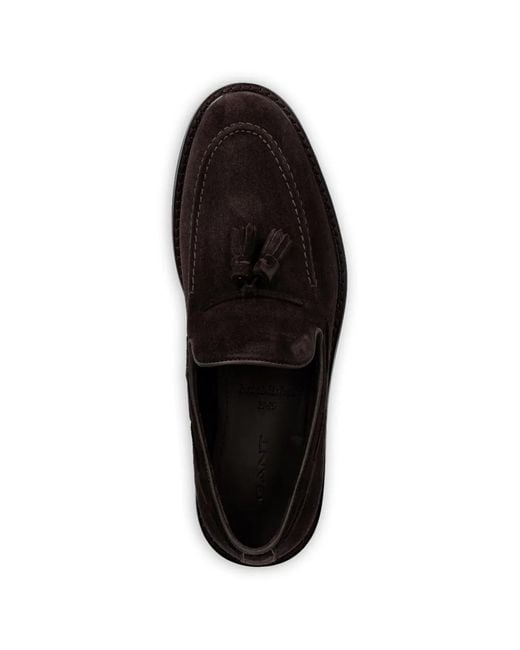 Gant Black Tassel Suede Loafers for men